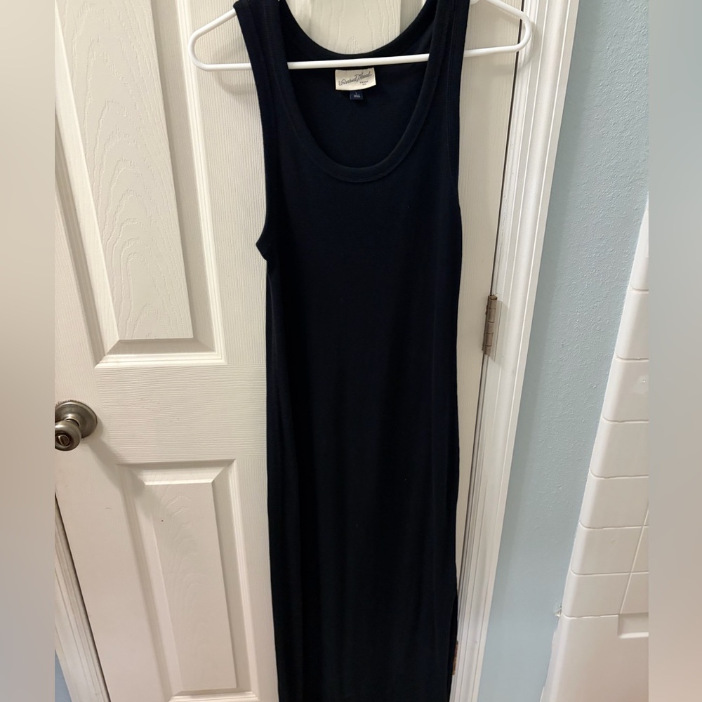 Universal thread women’s black fitted ripped tank top dress with slit